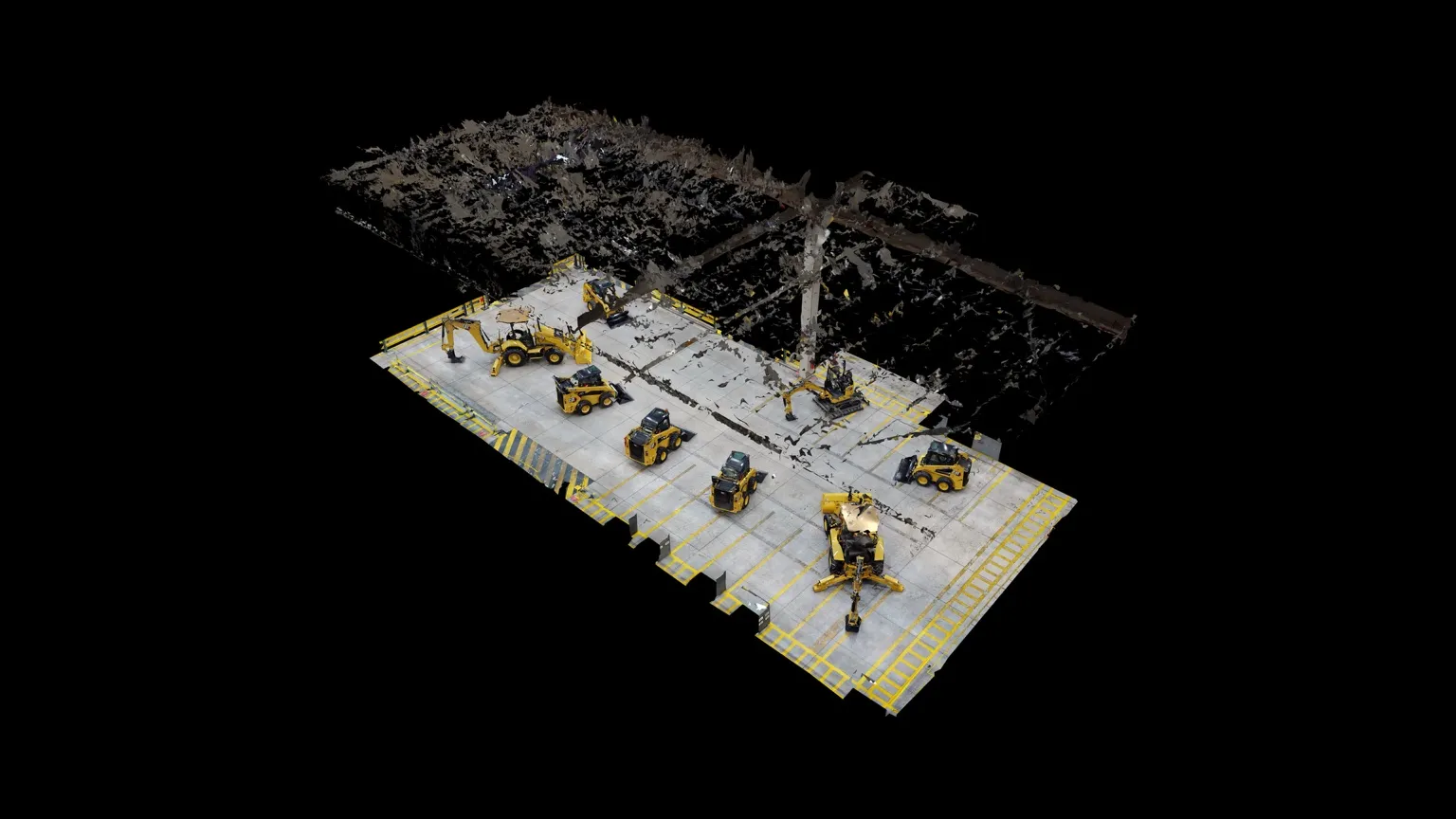 Malla 3D texturizada — espacio industrial